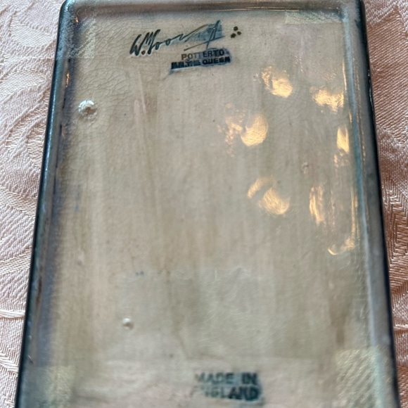 William Moorcroft, VINTAGE Deep blue ground with pink/green/blue anemone England - Picture 5 of 8